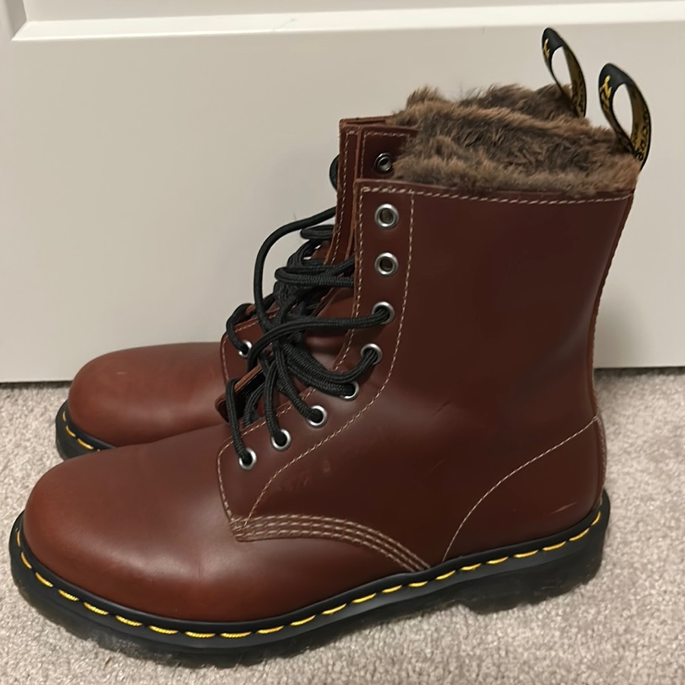 Dr. Martens Fur Lined Lace Up Boots